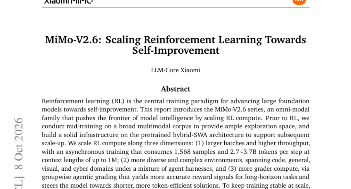 MiMo-V2.6 报告：扩 RL 算力，多层防御奖励作弊